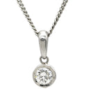 ノンブランド NON BRAND ダイヤ ペンダント プラチナシルバー Pt900 ダイヤモンド Pt850(チェーン) ネックレス 1P 1石 1粒