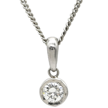 ノンブランド NON BRAND ダイヤ ペンダント プラチナシルバー Pt900 ダイヤモンド Pt850(チェーン) ネックレス 1P 1石 1粒