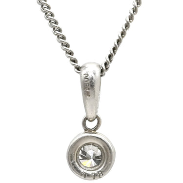 ノンブランド NON BRAND ダイヤ ペンダント プラチナシルバー Pt900 ダイヤモンド Pt850(チェーン) ネックレス 1P 1石 1粒