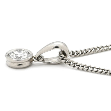 ノンブランド NON BRAND ダイヤ ペンダント プラチナシルバー Pt900 ダイヤモンド Pt850(チェーン) ネックレス 1P 1石 1粒