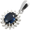 ノンブランド NON BRAND ブルーサファイア 0.7ct ダイヤモンド プラチナシルバー Pt900 サファイア ダイヤモンド ペンダントトップ 青 ブルー オーバルミックスカット ペンダントヘッド ネックレストップ Pt900