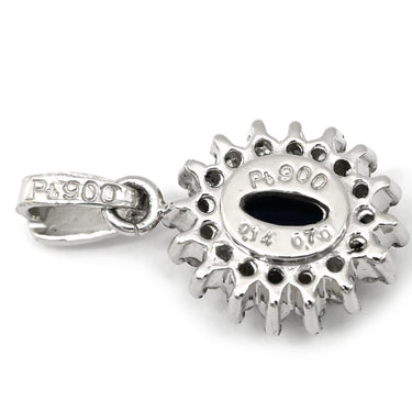 ノンブランド NON BRAND ブルーサファイア 0.7ct ダイヤモンド プラチナシルバー Pt900 サファイア ダイヤモンド ペンダントトップ 青 ブルー オーバルミックスカット ペンダントヘッド ネックレストップ Pt900