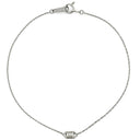 ノンブランド NON BRAND ダイヤ 0.10ct プラチナシルバー Pt900 ダイヤモンド Pt850(チェーン) ブレスレット 1P 1粒 1石 バゲットカット プラチナ チェーン