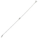 ノンブランド NON BRAND ダイヤ 0.10ct プラチナシルバー Pt900 ダイヤモンド Pt850(チェーン) ブレスレット 1P 1粒 1石 バゲットカット プラチナ チェーン