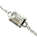 ノンブランド NON BRAND ダイヤ 0.10ct プラチナシルバー Pt900 ダイヤモンド Pt850(チェーン) ブレスレット 1P 1粒 1石 バゲットカット プラチナ チェーン