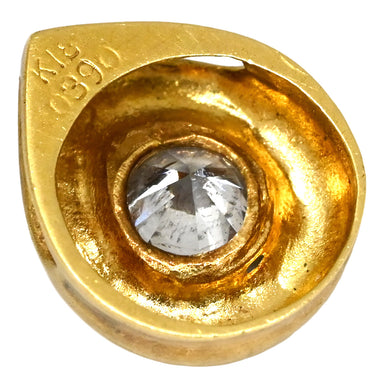 ノンブランド NON BRAND イエローゴールド K18YG ダイヤモンド ペンダントトップ ペンダントヘッド Au750 18K 18金 1P 1石 1粒 ダイヤ 雫型 しずく 涙型 ティアドロップ