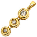 ノンブランド NON BRAND イエローゴールド K18YG ダイヤモンド ペンダントトップ ネックレストップ Au750 18K 18金 3粒 ダイヤモンド