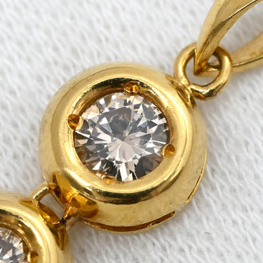 ノンブランド NON BRAND イエローゴールド K18YG ダイヤモンド ペンダントトップ ネックレストップ Au750 18K 18金 3粒 ダイヤモンド