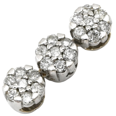 ノンブランド NON BRAND ホワイトゴールド K18WG ダイヤモンド ペンダントトップ Au750 18K 18金 3連 ドロップ ムービング スイング トリロジー