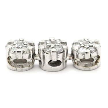 ノンブランド NON BRAND ホワイトゴールド K18WG ダイヤモンド ペンダントトップ Au750 18K 18金 3連 ドロップ ムービング スイング トリロジー