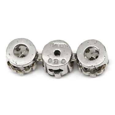 ノンブランド NON BRAND ホワイトゴールド K18WG ダイヤモンド ペンダントトップ Au750 18K 18金 3連 ドロップ ムービング スイング トリロジー