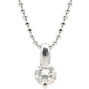 ノンブランド NON BRAND ダイヤ ペンダント プラチナシルバー Pt900 ダイヤモンド Pt850(チェーン) ネックレス プラチナム 1P 1石 1粒 ラウンド カットボールチェーン