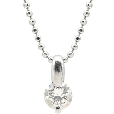 ノンブランド NON BRAND ダイヤ ペンダント プラチナシルバー Pt900 ダイヤモンド Pt850(チェーン) ネックレス プラチナム 1P 1石 1粒 ラウンド カットボールチェーン