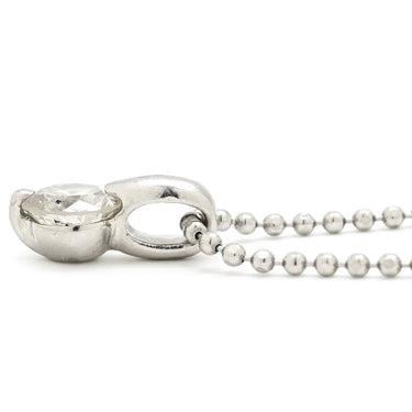 ノンブランド NON BRAND ダイヤ ペンダント プラチナシルバー Pt900 ダイヤモンド Pt850(チェーン) ネックレス プラチナム 1P 1石 1粒 ラウンド カットボールチェーン