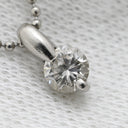 ノンブランド NON BRAND ダイヤ ペンダント プラチナシルバー Pt900 ダイヤモンド Pt850(チェーン) ネックレス プラチナム 1P 1石 1粒 ラウンド カットボールチェーン