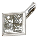 ノンブランド NON BRAND ダイヤモンド 0.30ct ホワイトゴールド K18WG ダイヤモンド ペンダントトップ 4石 4P プリンセスカット 四角 ペンダントヘッド ネックレストップ チャーム 18K 750WG