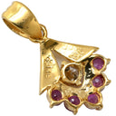 ノンブランド NON BRAND ルビー 0.50ct ダイヤモンド イエローゴールド K18YG ルビー ダイヤモンド ペンダントトップ リボン 赤 レッド ミックスカット チャーム ネックレストップ 18K 18金 750YG