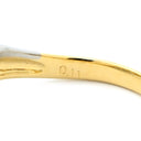 ノンブランド NON BRAND ダイヤ 0.11ct イエローゴールド×プラチナシルバー K18YG Pt850 ダイヤモンド リング 指輪 K18YG×PT Au750 18K 18金 プラチナ Pt850 メレ 7P 7石 7粒 フラワーモチーフ ウェーブ 13.5号