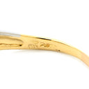 ノンブランド NON BRAND ダイヤ 0.11ct イエローゴールド×プラチナシルバー K18YG Pt850 ダイヤモンド リング 指輪 K18YG×PT Au750 18K 18金 プラチナ Pt850 メレ 7P 7石 7粒 フラワーモチーフ ウェーブ 13.5号