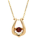 ノンブランド NON BRAND ガーネット U字ペンダント イエローゴールド K10 ガーネット ネックレス 10K ホースシュー 馬蹄 ネックジュエリー