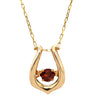 ノンブランド NON BRAND ガーネット U字ペンダント イエローゴールド K10 ガーネット ネックレス 10K ホースシュー 馬蹄 ネックジュエリー