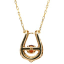 ノンブランド NON BRAND ガーネット U字ペンダント イエローゴールド K10 ガーネット ネックレス 10K ホースシュー 馬蹄 ネックジュエリー