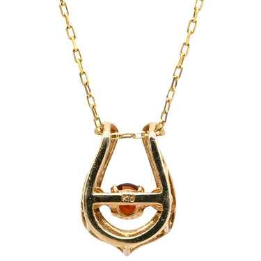 ノンブランド NON BRAND ガーネット U字ペンダント イエローゴールド K10 ガーネット ネックレス 10K ホースシュー 馬蹄 ネックジュエリー