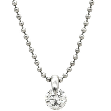 ノンブランド NON BRAND ダイヤ ペンダント プラチナシルバー Pt900 ダイヤモンド Pt850(チェーン) メタル(金具) ネックレス 1P 1石 1粒