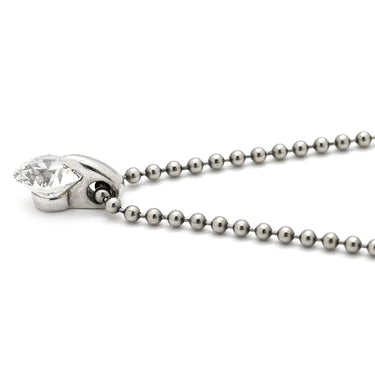 ノンブランド NON BRAND ダイヤ ペンダント プラチナシルバー Pt900 ダイヤモンド Pt850(チェーン) メタル(金具) ネックレス 1P 1石 1粒