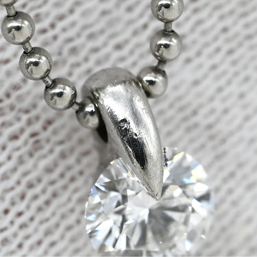 ノンブランド NON BRAND ダイヤ ペンダント プラチナシルバー Pt900 ダイヤモンド Pt850(チェーン) メタル(金具) ネックレス 1P 1石 1粒