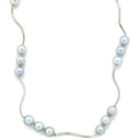 ノンブランド NON BRAND 7mm パール ペンダント グレー×シルバー パール シルバー ネックレス 真珠 アコヤ あこや シルバーグレイ 灰色 波型 パールステーション プリンセスサイズ 43.5cm