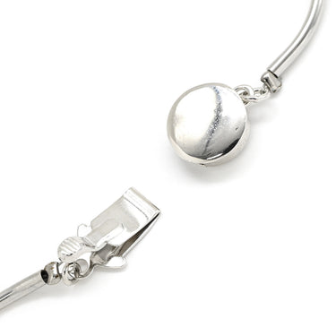 ノンブランド NON BRAND 7mm パール ペンダント グレー×シルバー パール シルバー ネックレス 真珠 アコヤ あこや シルバーグレイ 灰色 波型 パールステーション プリンセスサイズ 43.5cm