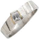 ノンブランド NON BRAND ダイヤ プラチナシルバー Pt900 ダイヤモンド リング 指輪 0.10ct プラチナム Pt900 バゲットカット 1P 1石 1粒 艶消し マット加工 ミニサイズ ピンキーリング 7号