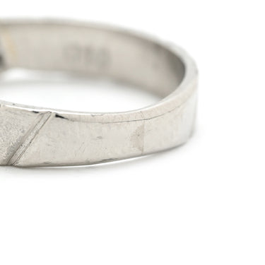 ノンブランド NON BRAND ダイヤ プラチナシルバー Pt900 ダイヤモンド リング 指輪 0.10ct プラチナム Pt900 バゲットカット 1P 1石 1粒 艶消し マット加工 ミニサイズ ピンキーリング 7号