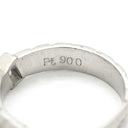 ノンブランド NON BRAND ダイヤ プラチナシルバー Pt900 ダイヤモンド リング 指輪 0.10ct プラチナム Pt900 バゲットカット 1P 1石 1粒 艶消し マット加工 ミニサイズ ピンキーリング 7号