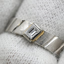 ノンブランド NON BRAND ダイヤ プラチナシルバー Pt900 ダイヤモンド リング 指輪 0.10ct プラチナム Pt900 バゲットカット 1P 1石 1粒 艶消し マット加工 ミニサイズ ピンキーリング 7号