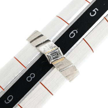 ノンブランド NON BRAND ダイヤ プラチナシルバー Pt900 ダイヤモンド リング 指輪 0.10ct プラチナム Pt900 バゲットカット 1P 1石 1粒 艶消し マット加工 ミニサイズ ピンキーリング 7号