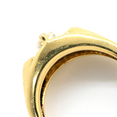 ノンブランド NON BRAND ダイヤ リング イエローゴールド K18YG ダイヤモンド リング 指輪 Au750 18K 18金 マーキスカット バゲットカット 11号