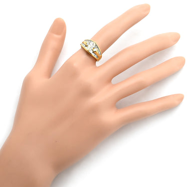 ノンブランド NON BRAND ダイヤ リング イエローゴールド K18YG ダイヤモンド リング 指輪 Au750 18K 18金 マーキスカット バゲットカット 11号