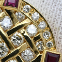 ノンブランド NON BRAND カフリンクス ダイヤ×ルビー イエローゴールド×シルバー K18YG ダイヤモンド ルビー カフス Au750 18K 18金 ラウンド