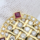 ノンブランド NON BRAND カフリンクス ダイヤ×ルビー イエローゴールド×シルバー K18YG ダイヤモンド ルビー カフス Au750 18K 18金 ラウンド