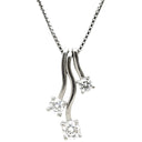 ノンブランド NON BRAND プラチナシルバー Pt900 Pt850 ダイヤモンド ネックレス Pt900×Pt850 コンビ 3P 3粒 ダイヤ プラチナム ペンダント 3石 スイング スリーストーン