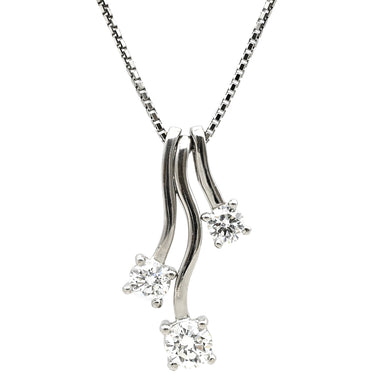 ノンブランド NON BRAND プラチナシルバー Pt900 Pt850 ダイヤモンド ネックレス Pt900×Pt850 コンビ 3P 3粒 ダイヤ プラチナム ペンダント 3石 スイング スリーストーン