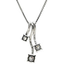 ノンブランド NON BRAND プラチナシルバー Pt900 Pt850 ダイヤモンド ネックレス Pt900×Pt850 コンビ 3P 3粒 ダイヤ プラチナム ペンダント 3石 スイング スリーストーン