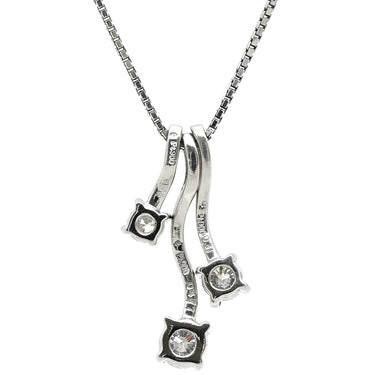 ノンブランド NON BRAND プラチナシルバー Pt900 Pt850 ダイヤモンド ネックレス Pt900×Pt850 コンビ 3P 3粒 ダイヤ プラチナム ペンダント 3石 スイング スリーストーン