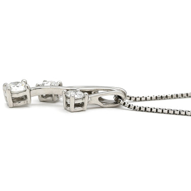 ノンブランド NON BRAND プラチナシルバー Pt900 Pt850 ダイヤモンド ネックレス Pt900×Pt850 コンビ 3P 3粒 ダイヤ プラチナム ペンダント 3石 スイング スリーストーン
