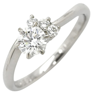 ノンブランド NON BRAND ダイヤリング プラチナシルバー Pt900 ダイヤモンド リング 指輪 4P 4石 4粒 ダイヤモンド イニシャル刻印あり 9.5号