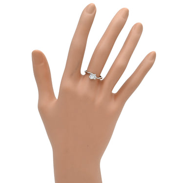 ノンブランド NON BRAND ダイヤリング プラチナシルバー Pt900 ダイヤモンド リング 指輪 4P 4石 4粒 ダイヤモンド イニシャル刻印あり 9.5号