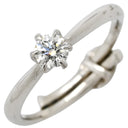 ノンブランド NON BRAND ダイヤ 立爪リング プラチナシルバー Pt950 ダイヤモンド リング 指輪 1P 1石 1粒 ダイヤモンド イニシャル刻印あり 9号