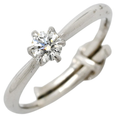 ノンブランド NON BRAND ダイヤ 立爪リング プラチナシルバー Pt950 ダイヤモンド リング 指輪 1P 1石 1粒 ダイヤモンド イニシャル刻印あり 9号